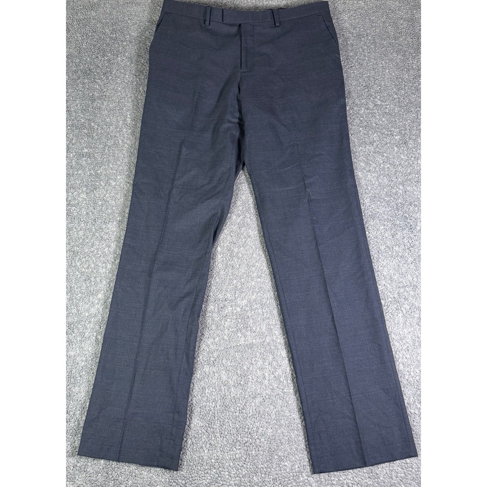 Banana Republic Men's Pants Navy Blue Glen Plaid Trousers Slim Fit 34x34 Stretch